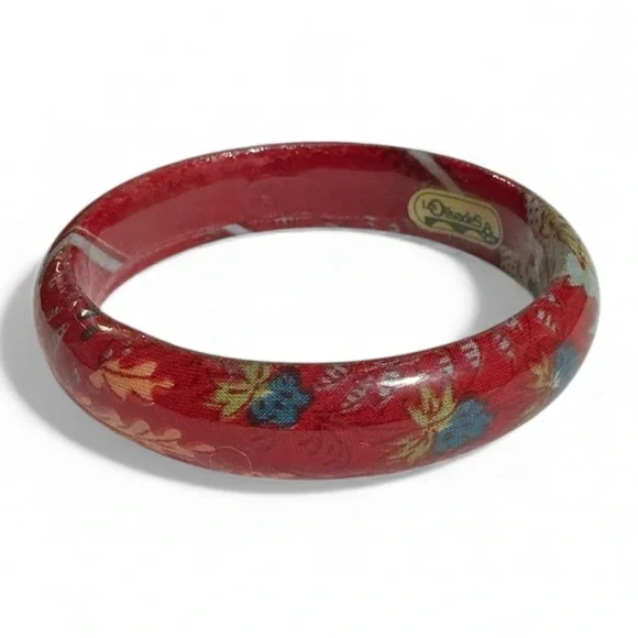 Vintage Les Olivades French Red Bangle Bracelet - Picture 4 of 4